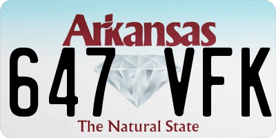 AR license plate 647VFK