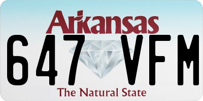 AR license plate 647VFM