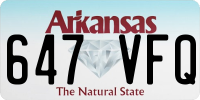 AR license plate 647VFQ
