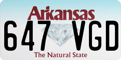 AR license plate 647VGD