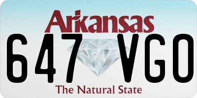 AR license plate 647VGO