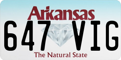 AR license plate 647VIG