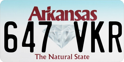 AR license plate 647VKR
