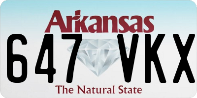 AR license plate 647VKX