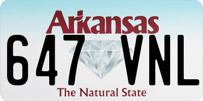 AR license plate 647VNL