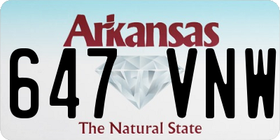 AR license plate 647VNW