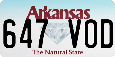 AR license plate 647VOD