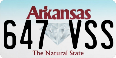 AR license plate 647VSS