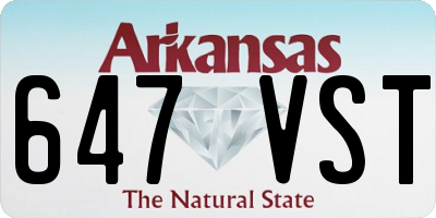 AR license plate 647VST