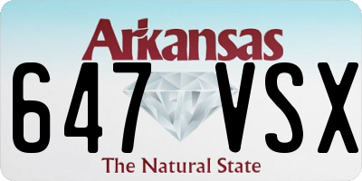 AR license plate 647VSX