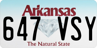 AR license plate 647VSY
