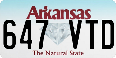 AR license plate 647VTD