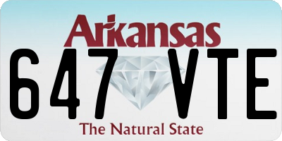 AR license plate 647VTE