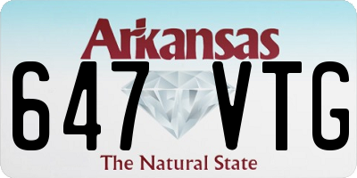 AR license plate 647VTG