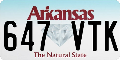 AR license plate 647VTK