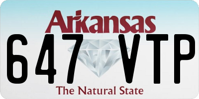 AR license plate 647VTP