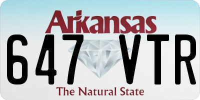 AR license plate 647VTR