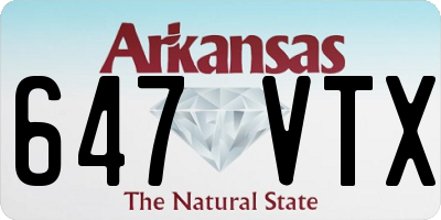 AR license plate 647VTX
