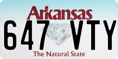 AR license plate 647VTY