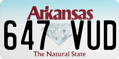 AR license plate 647VUD