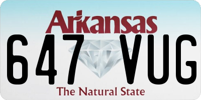 AR license plate 647VUG