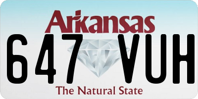 AR license plate 647VUH