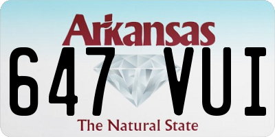 AR license plate 647VUI