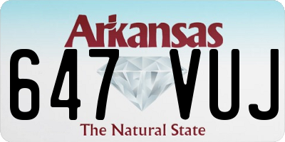 AR license plate 647VUJ