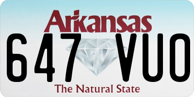 AR license plate 647VUO