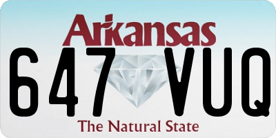 AR license plate 647VUQ