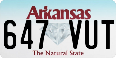 AR license plate 647VUT