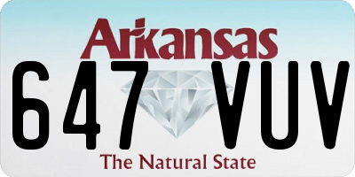 AR license plate 647VUV