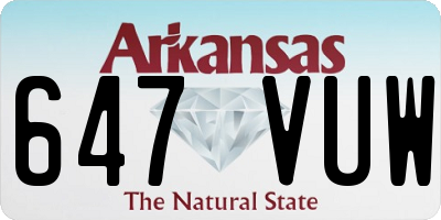 AR license plate 647VUW