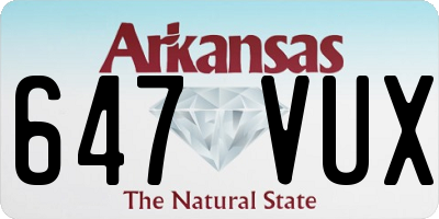 AR license plate 647VUX