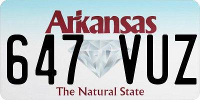 AR license plate 647VUZ