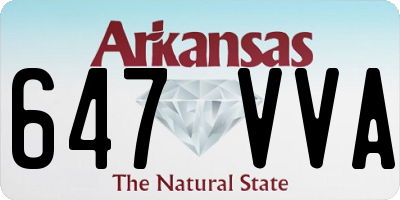 AR license plate 647VVA