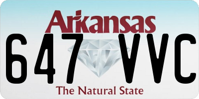 AR license plate 647VVC