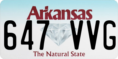 AR license plate 647VVG