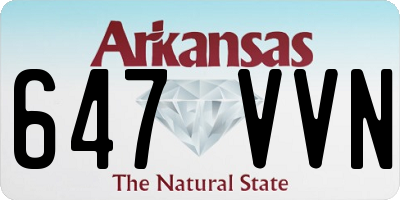 AR license plate 647VVN