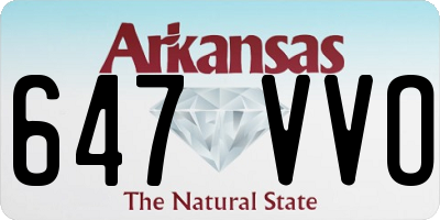 AR license plate 647VVO