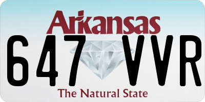AR license plate 647VVR