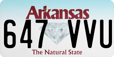 AR license plate 647VVU
