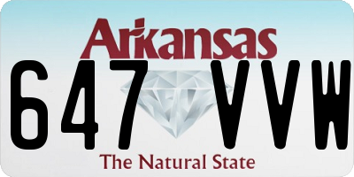 AR license plate 647VVW