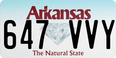 AR license plate 647VVY