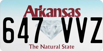 AR license plate 647VVZ