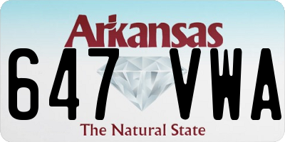 AR license plate 647VWA
