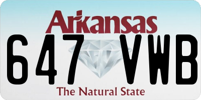 AR license plate 647VWB