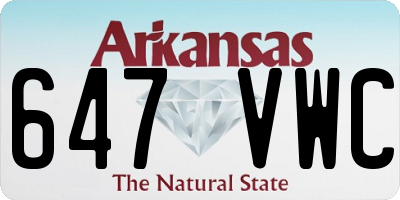 AR license plate 647VWC