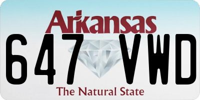 AR license plate 647VWD