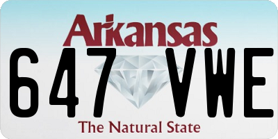 AR license plate 647VWE